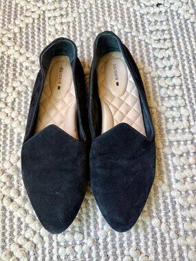 Birdies Heron Black Suede Loafer size 8